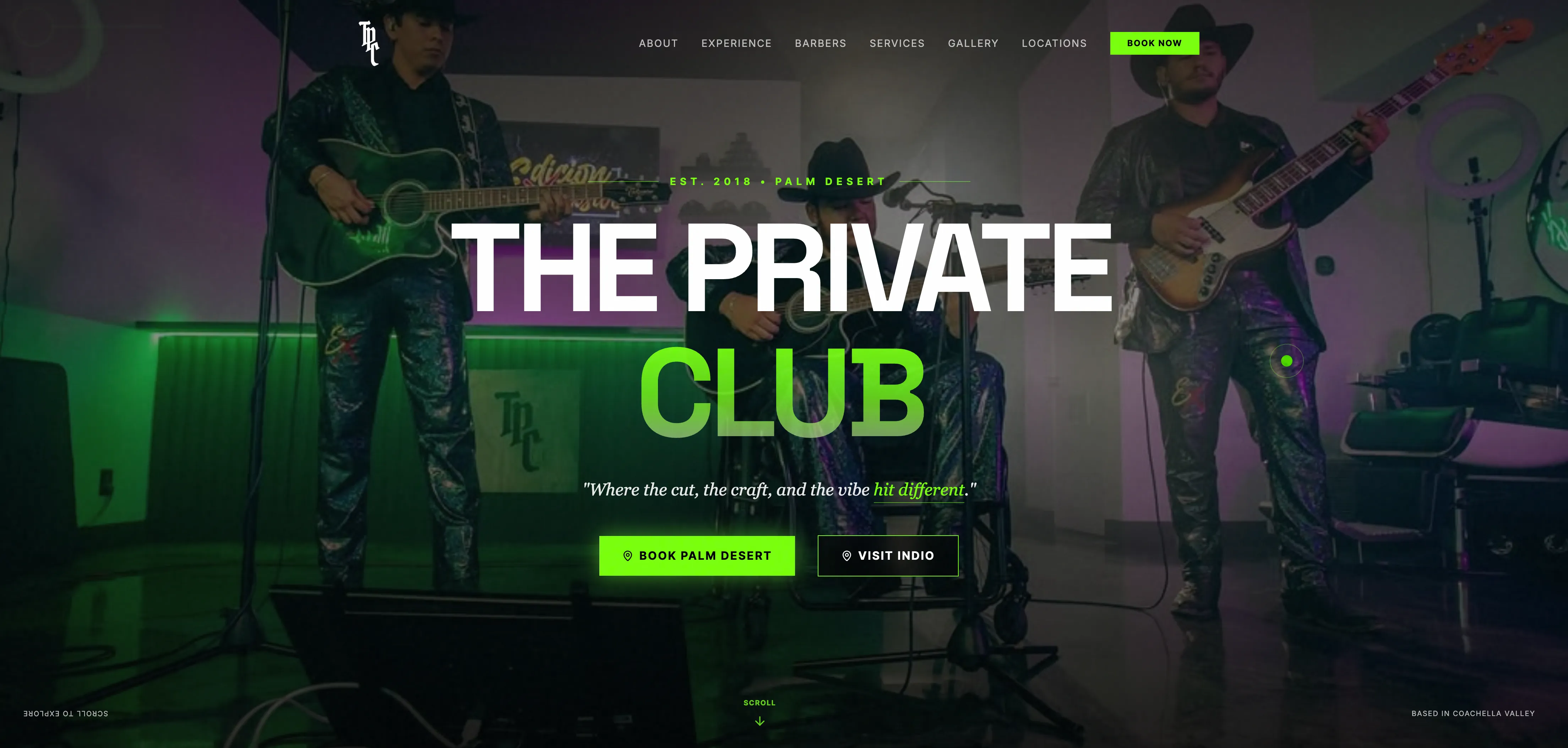 Website Built for a Local Barber Shop with a Bar — hero section preview